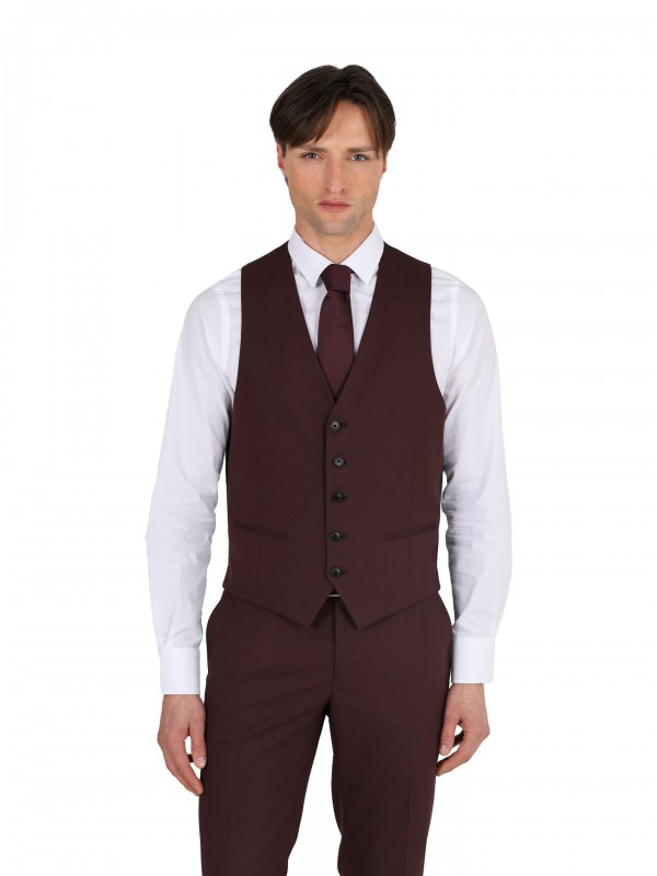 Fato liso com colete Slim fit Fato liso com colete Slim fit