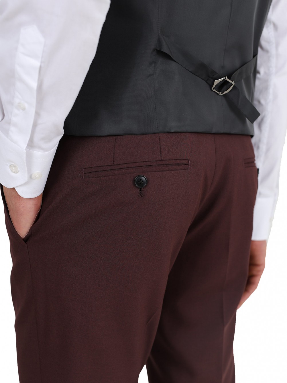 Fato liso com colete Slim fit