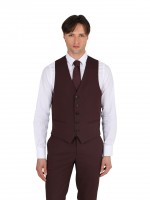 Fato liso com colete Slim fit