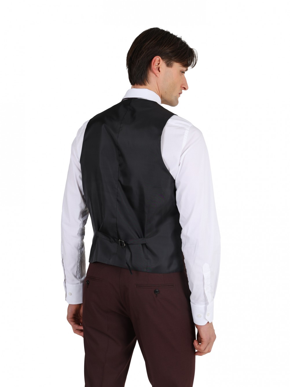 Fato liso com colete Slim fit