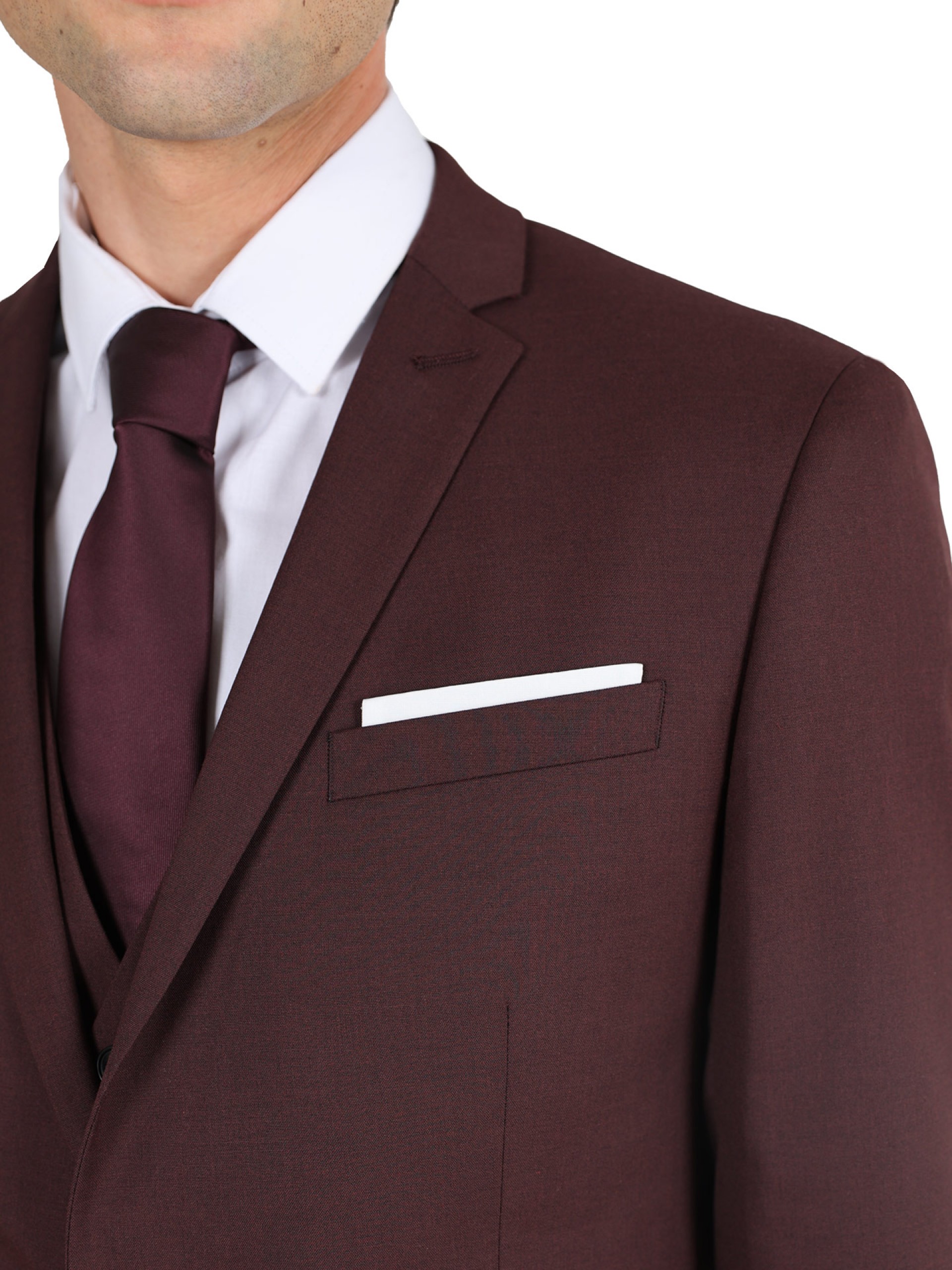 Plain suit with Slim Fit vest