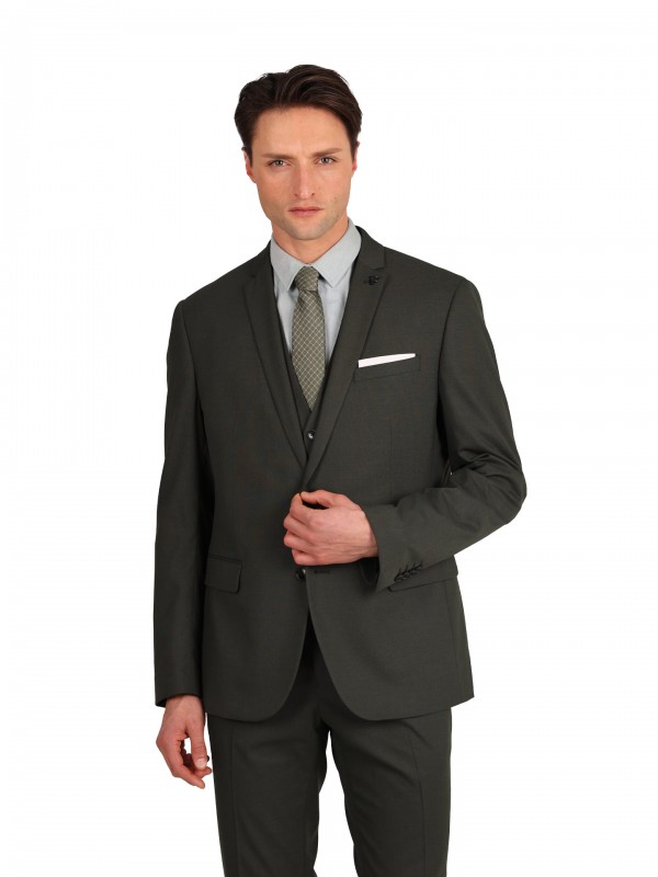 Fato liso com colete Slim fit Fato liso com colete Slim fit