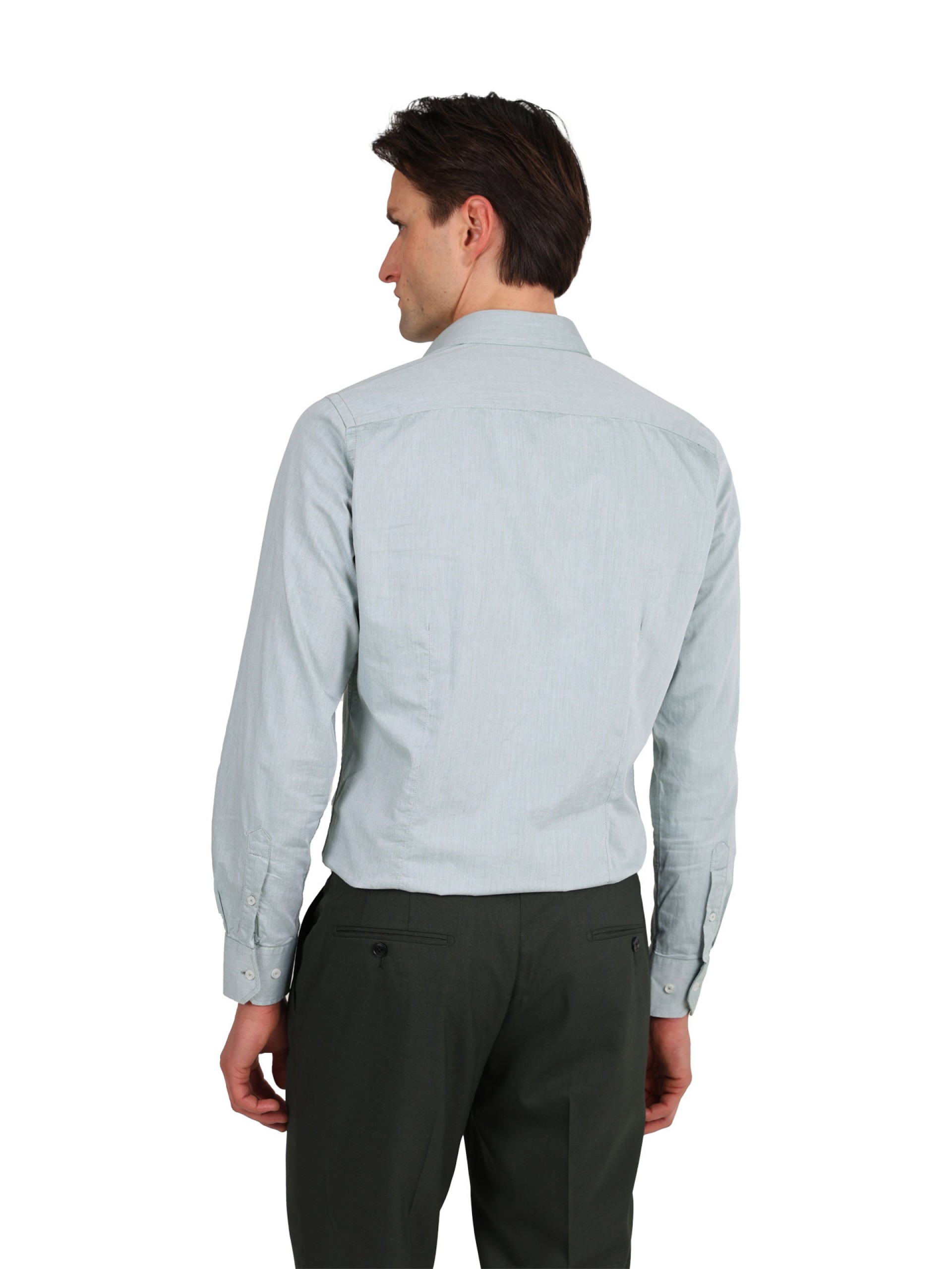 Camisa lisa 100% algodón slim fit