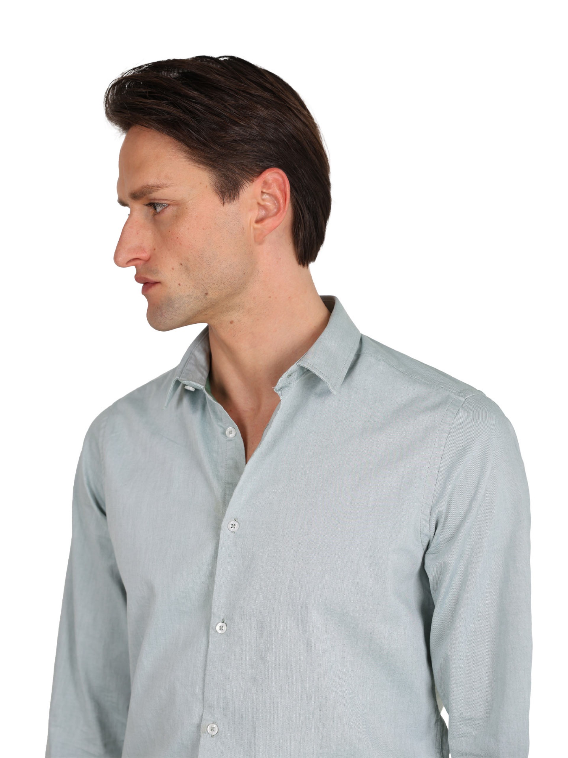 Camisa lisa 100% algodón slim fit