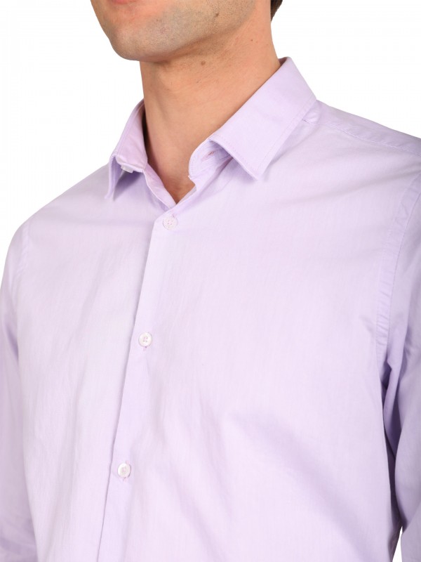 Camisa lisa 100% algodão slim fit Camisa lisa 100% algodão slim fit