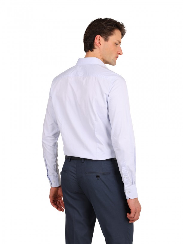 Plain 100% cotton slim fit shirt