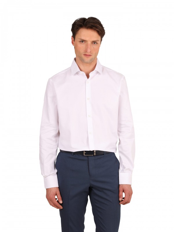 Regular fit micro structured classic shirt