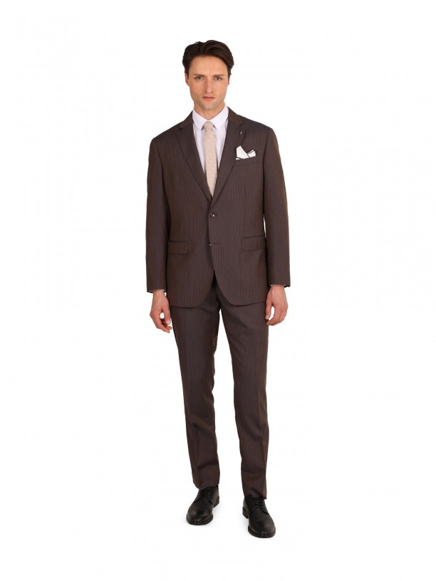 Fato listrado regular fit