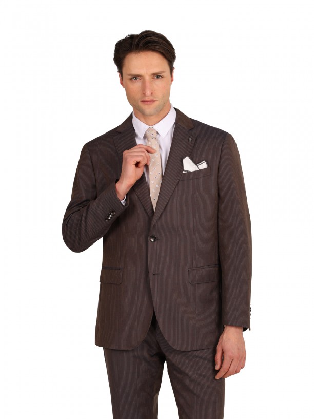 Fato listrado regular fit