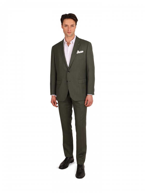 Fato listrado regular fit
