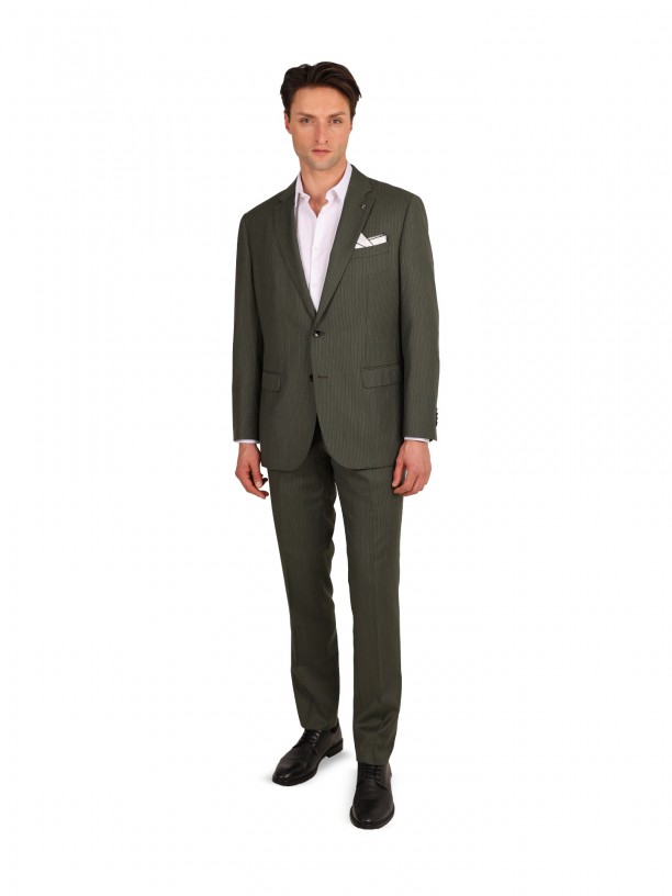 Fato listrado regular fit