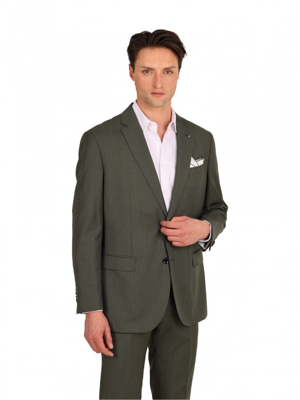 Fato listrado regular fit