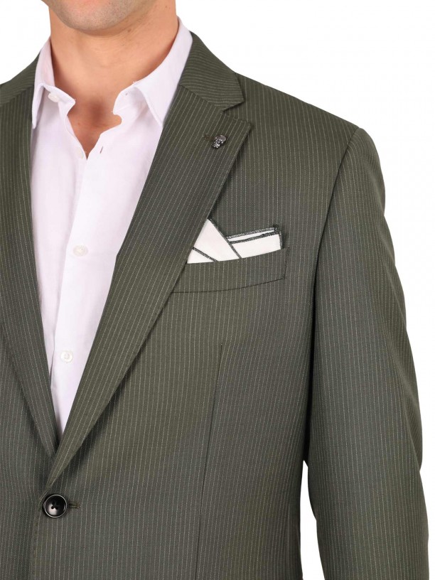 Fato listrado regular fit