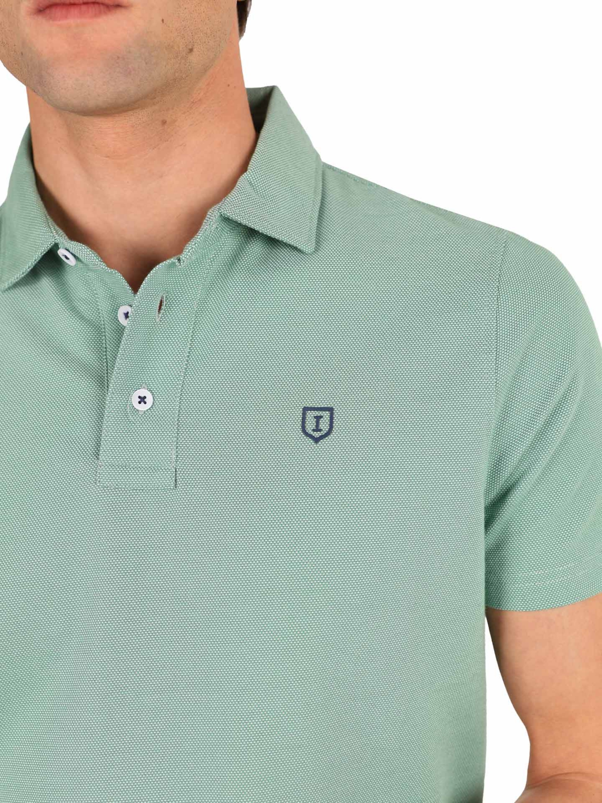 Cotton polo with a micro pattern
