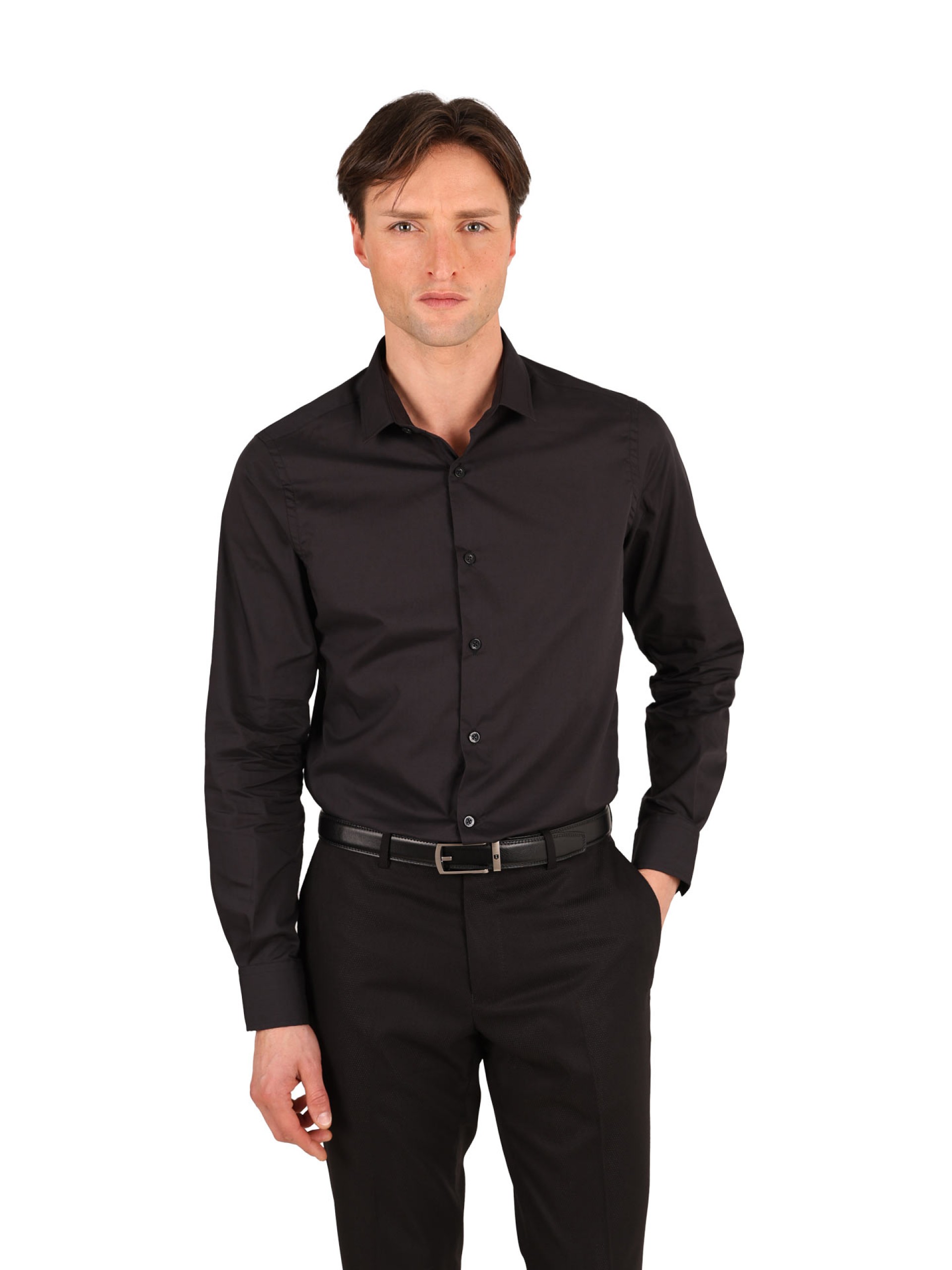 Camisa clásica lisa slim fit