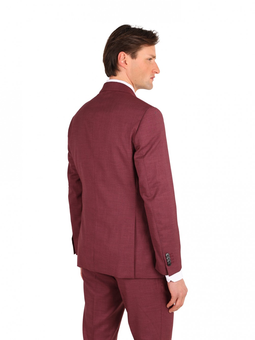 Fato liso slim fit com colete