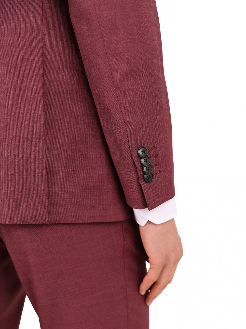 Fato liso slim fit com colete