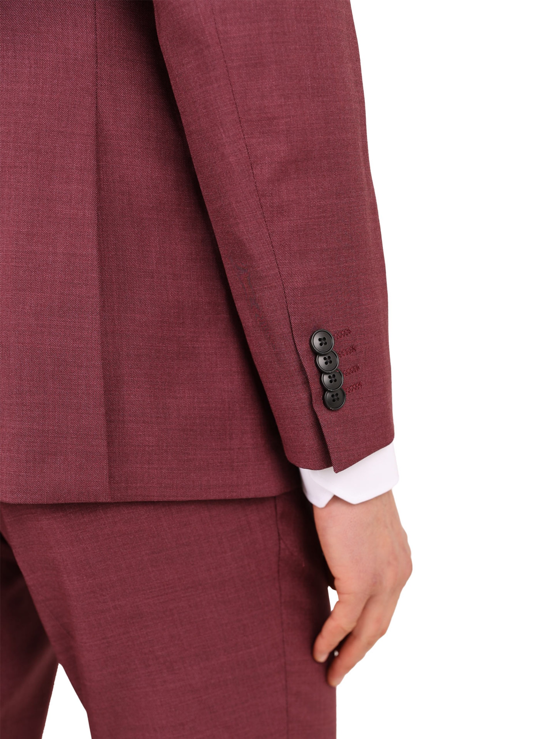 Slim fit plain suit with vest