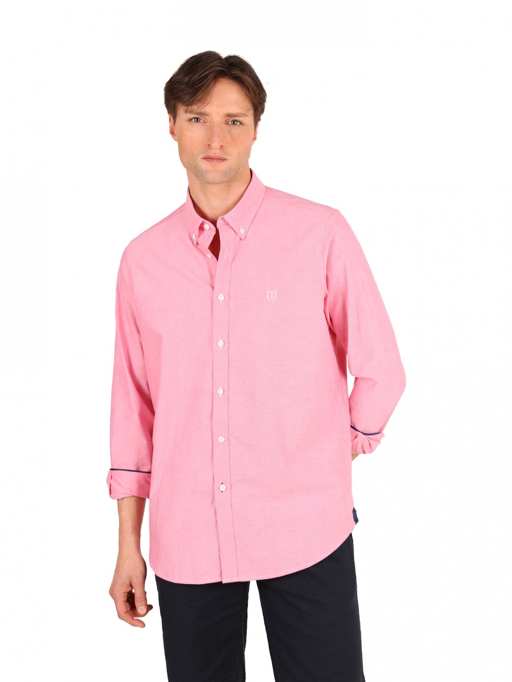 Camisa casual lisa 100% algod�o