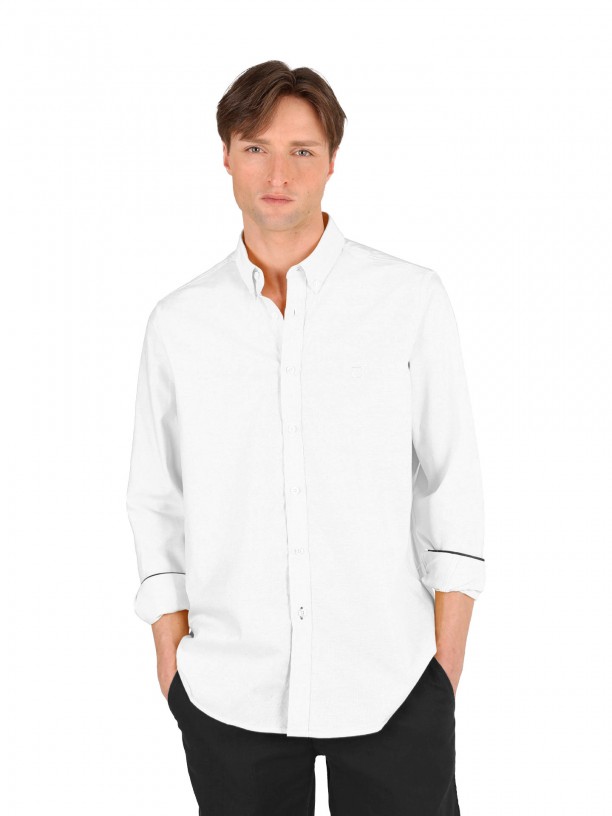 Camisa casual lisa 100% algodo