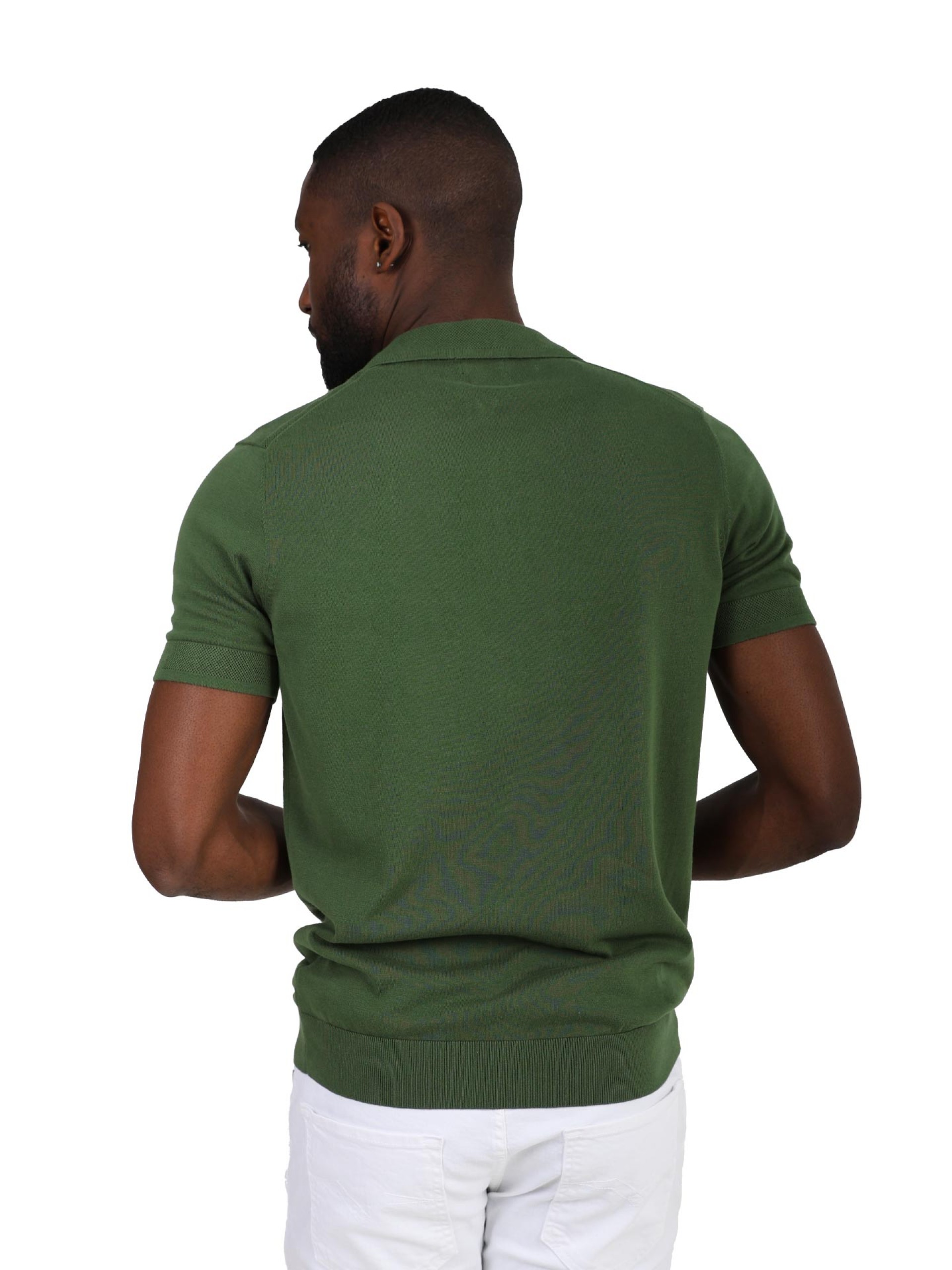 100% cotton polo with zip