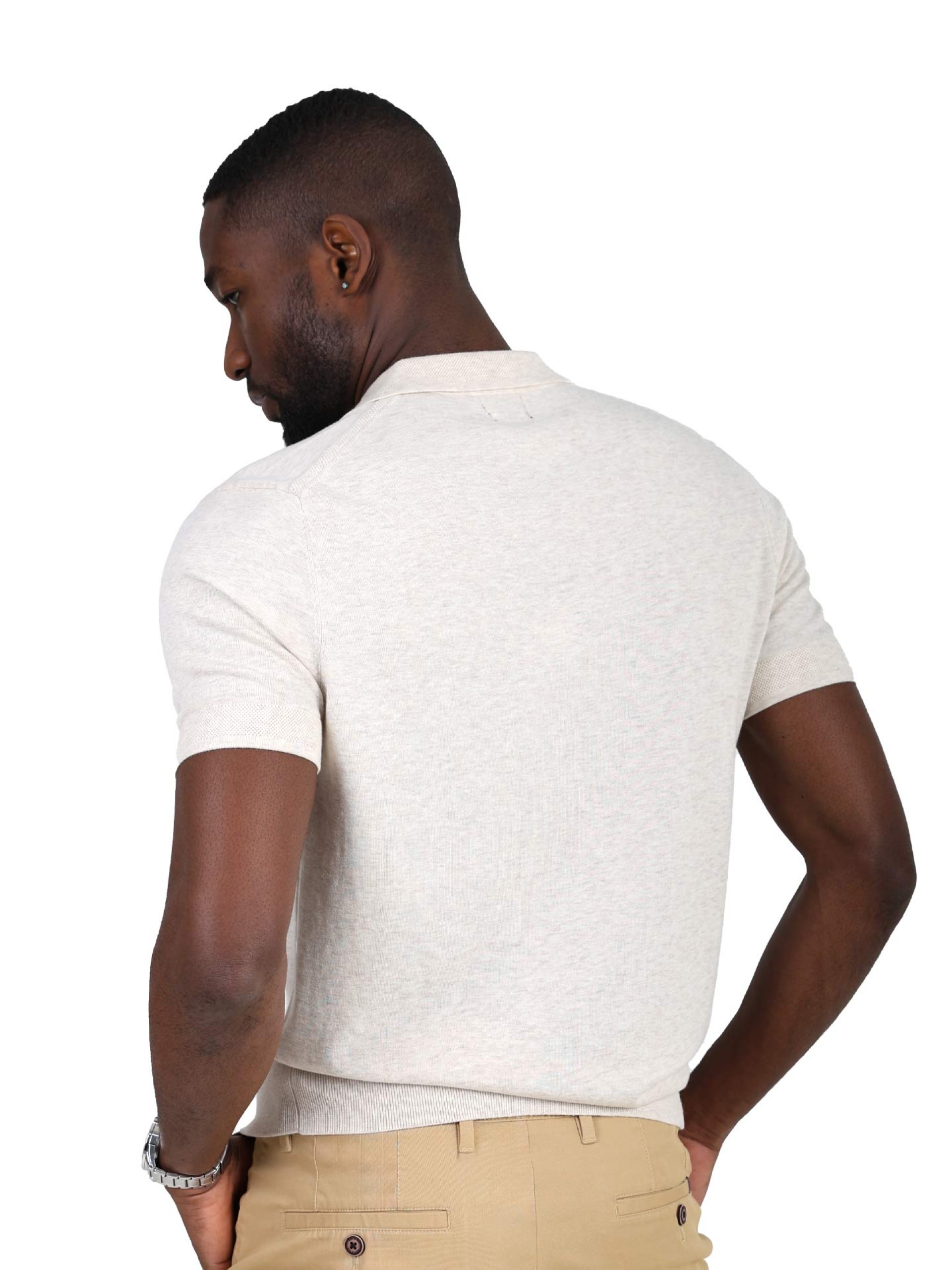 100% cotton polo with zip