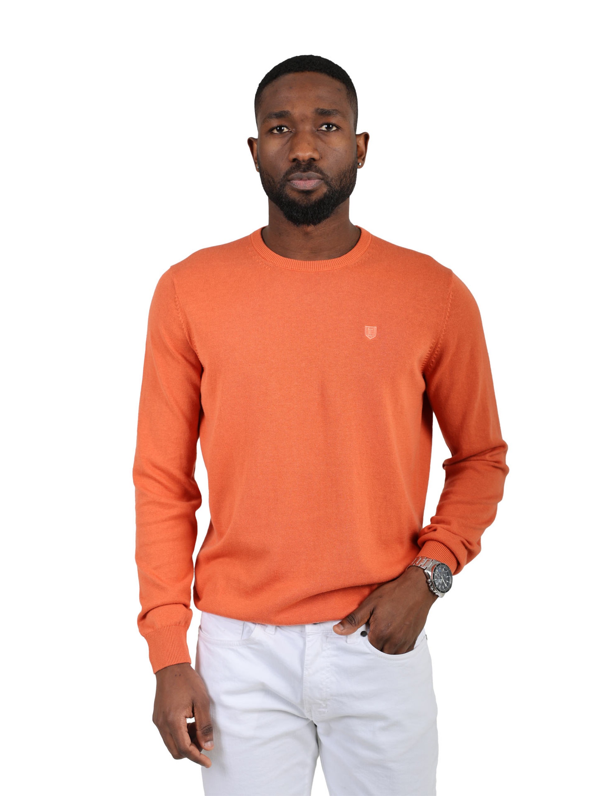 100% cotton knit with a round neckline