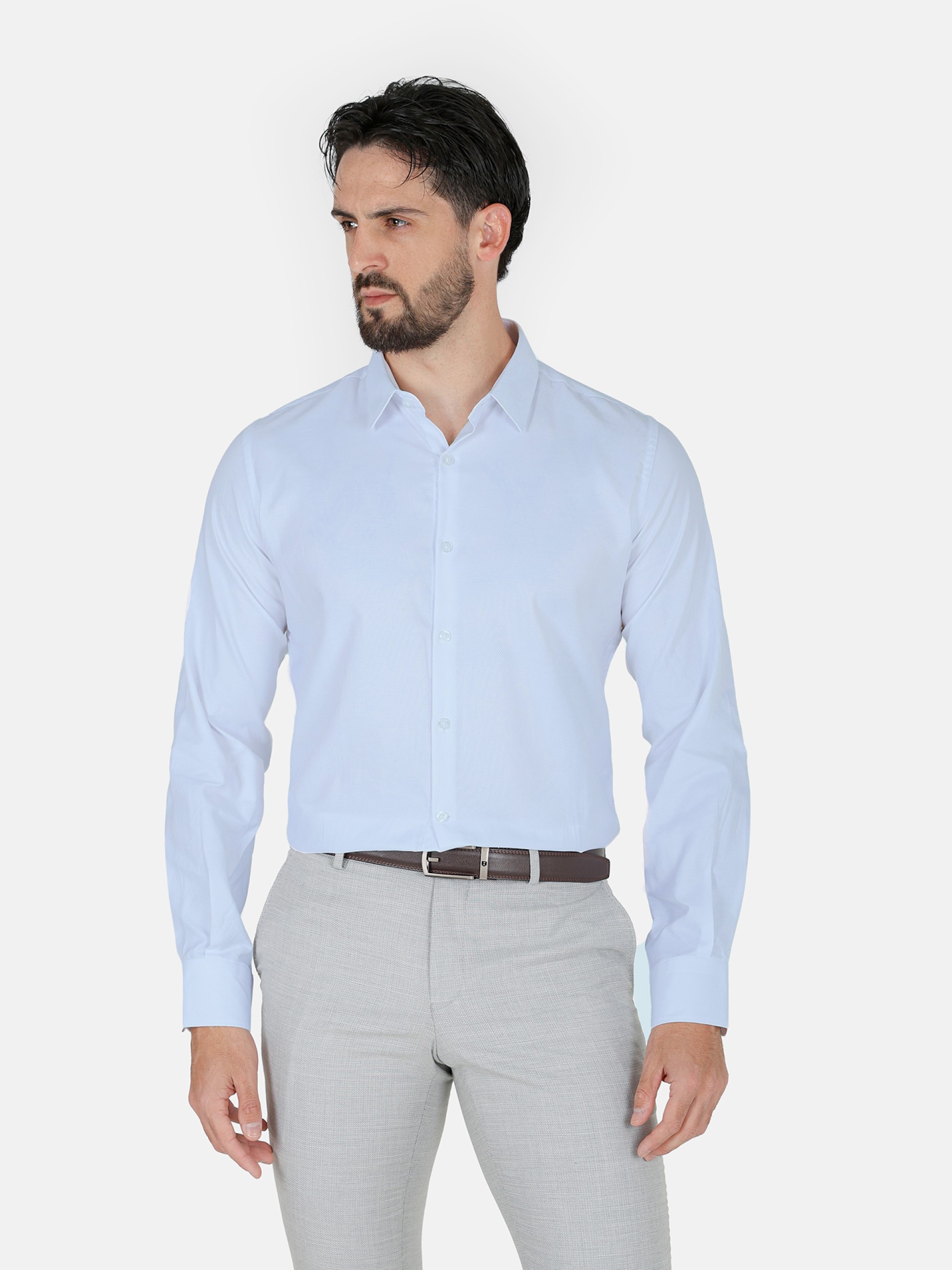 Slim fit shirt with micro pattern