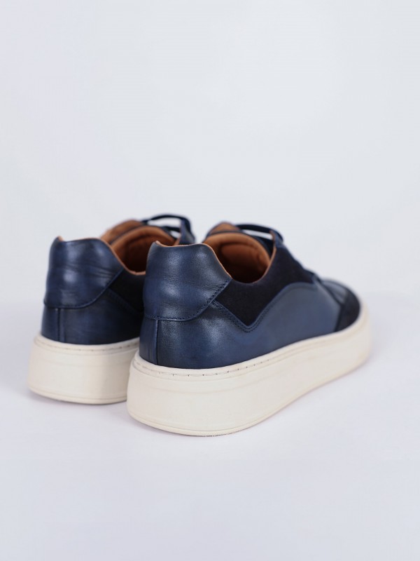 Zapatilla de piel combinada Zapatilla de piel combinada