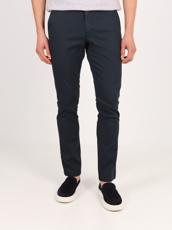 Stretch cotton chino trousers