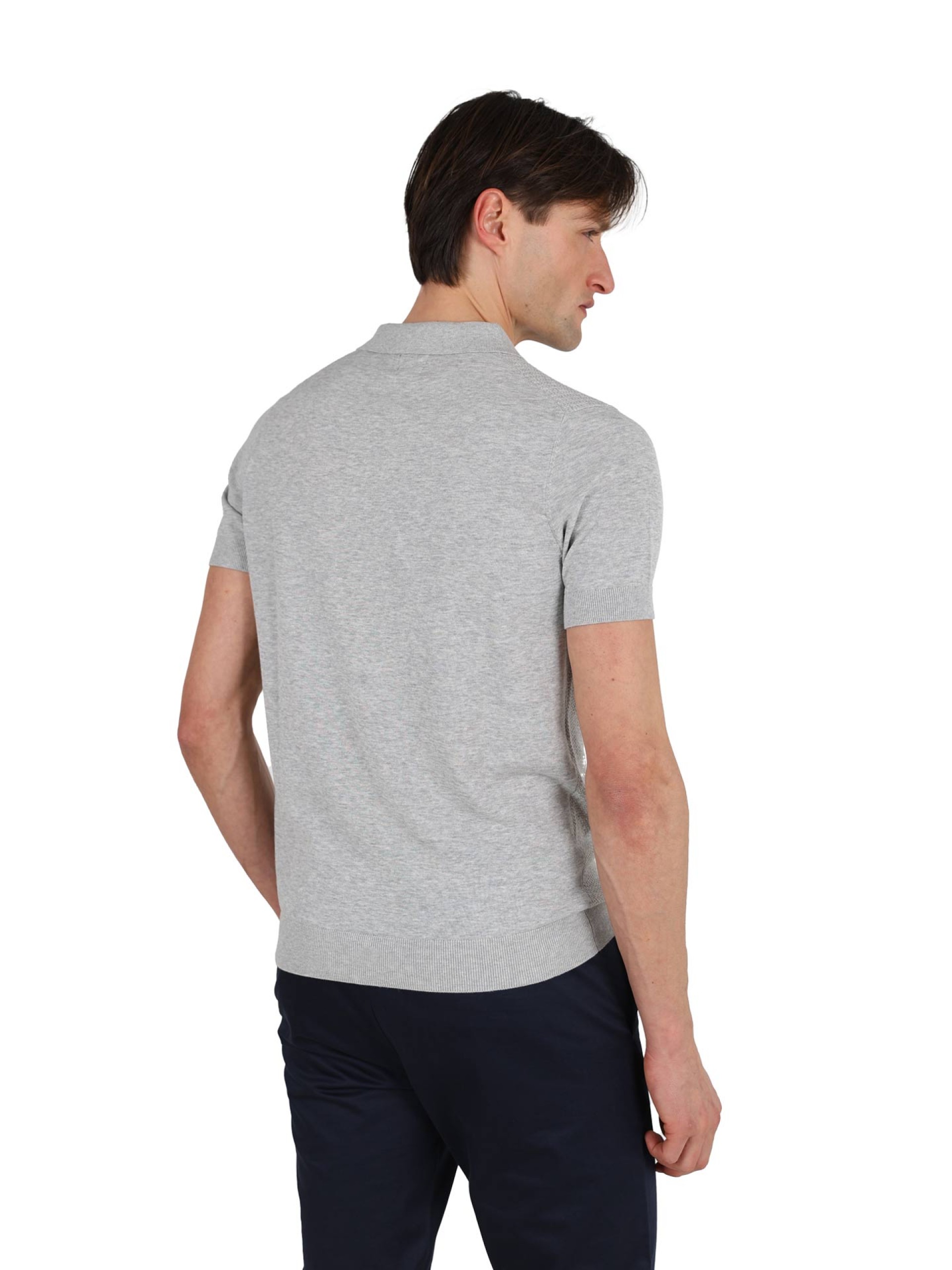 Polo malha canelada 100% algodão