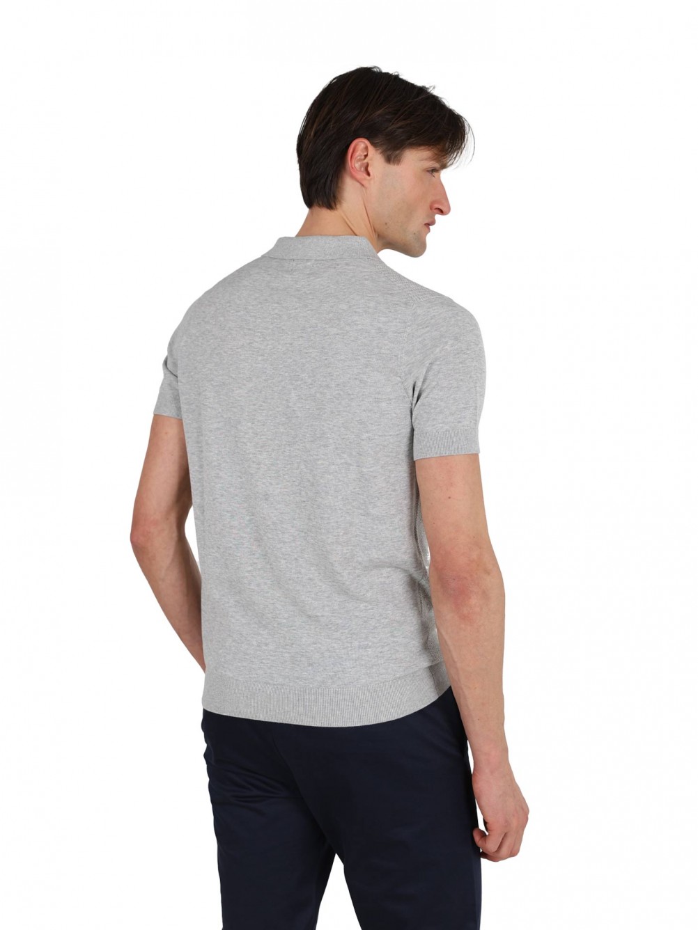 Polo malha canelada 100% algodão