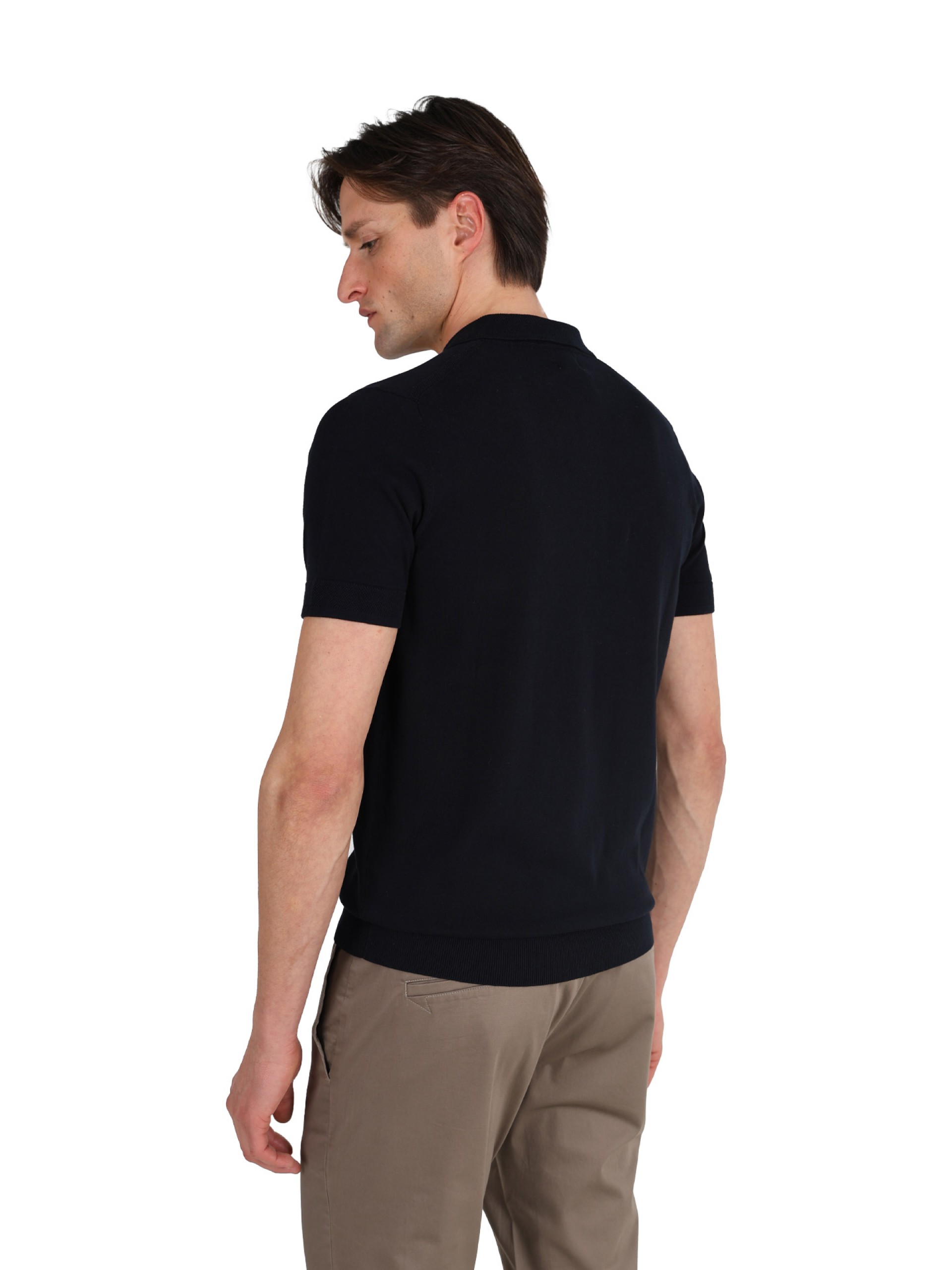 100% cotton polo with zip