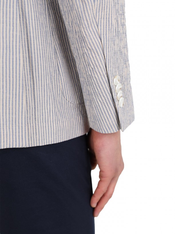 Striped casual blazer