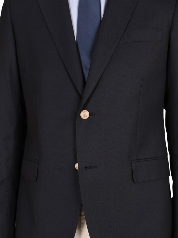 Plain blazer with gold buttons