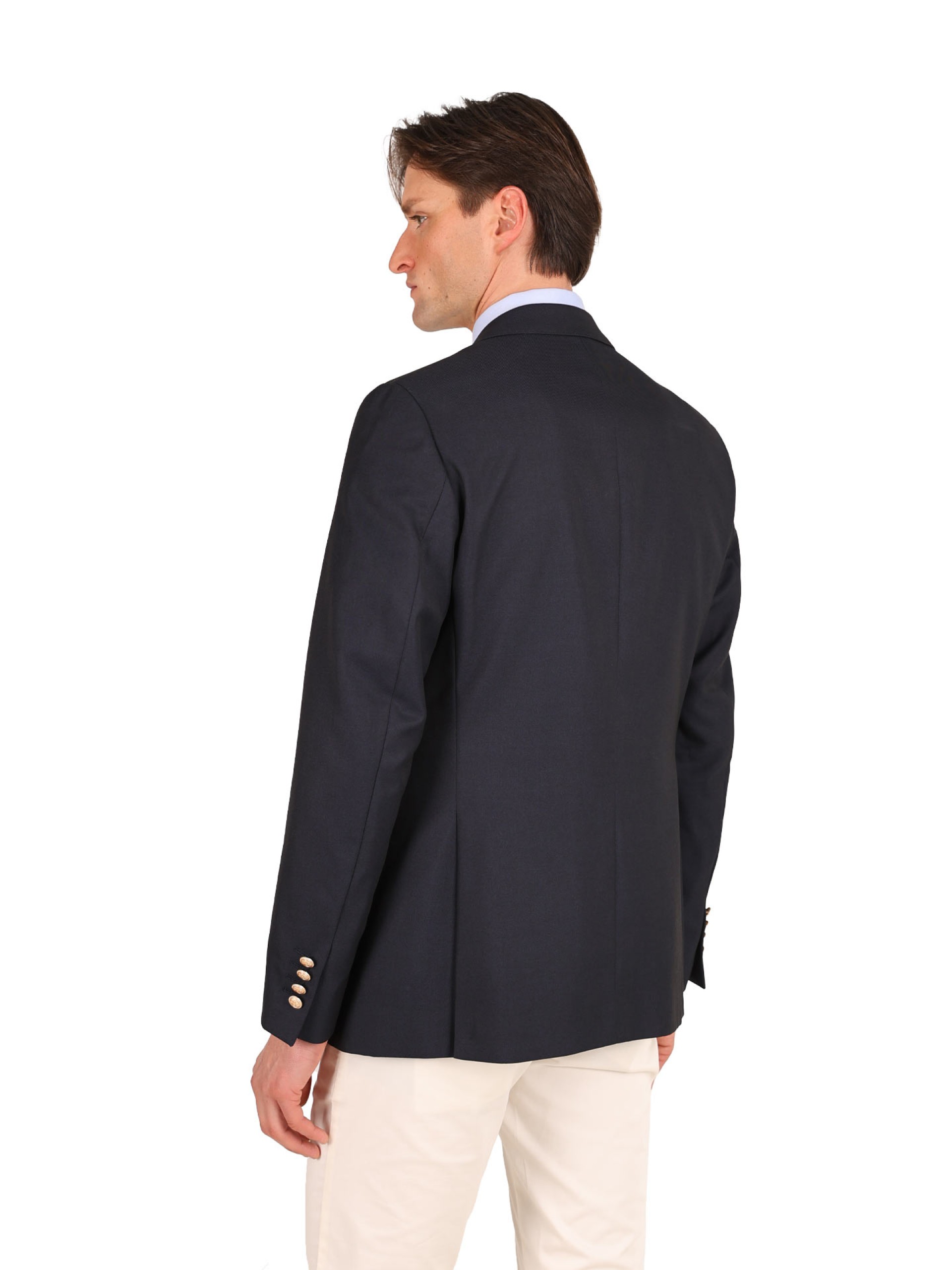 Plain blazer with gold buttons