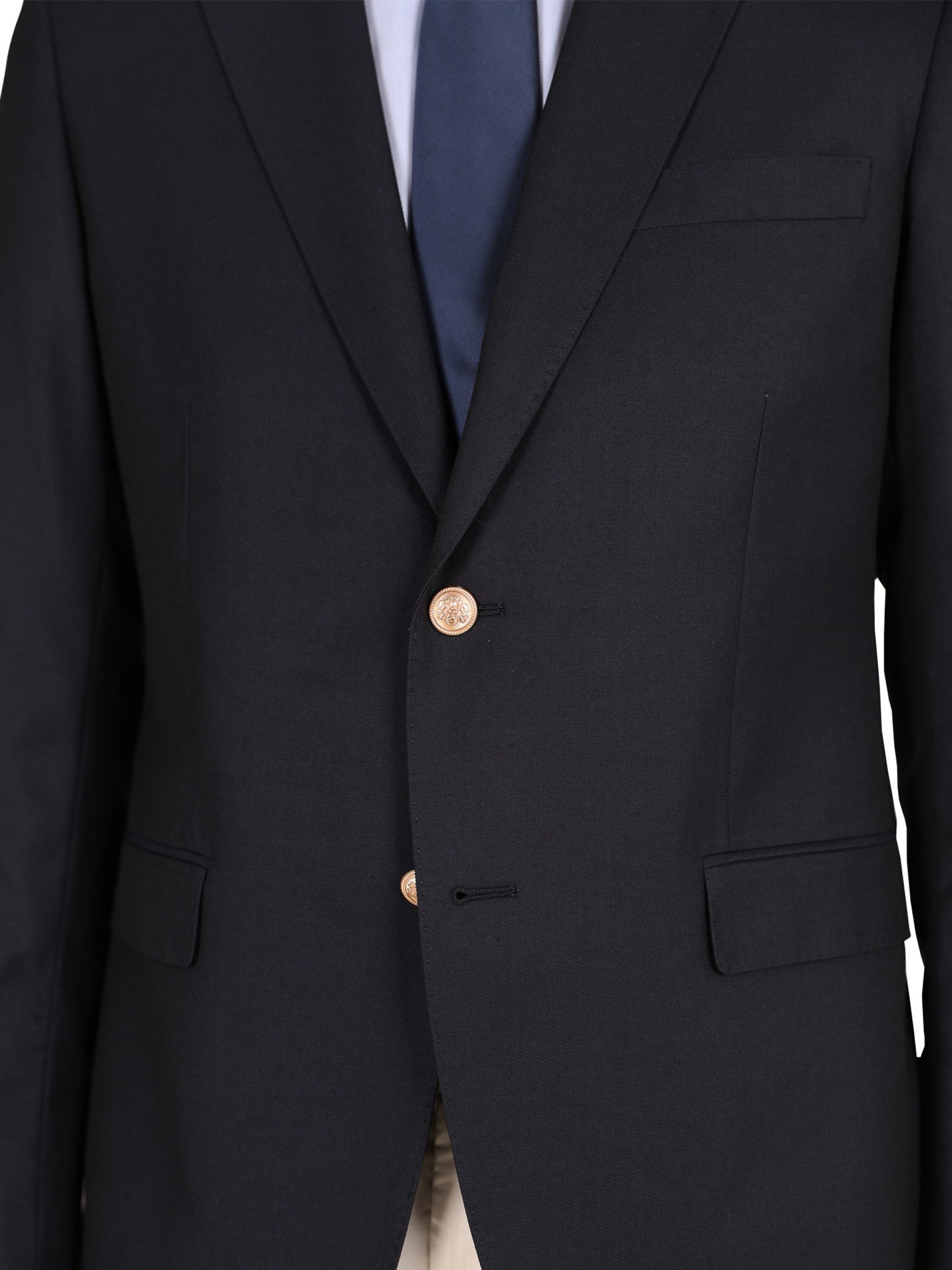 Plain blazer with gold buttons