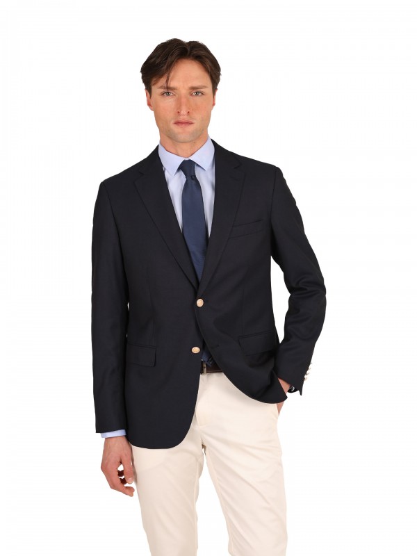 Blazer liso com botes dourados