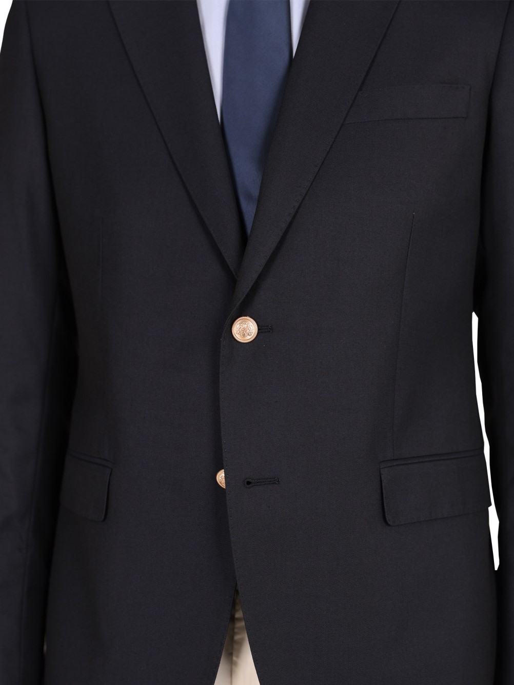 Blazer liso com bot�es dourados