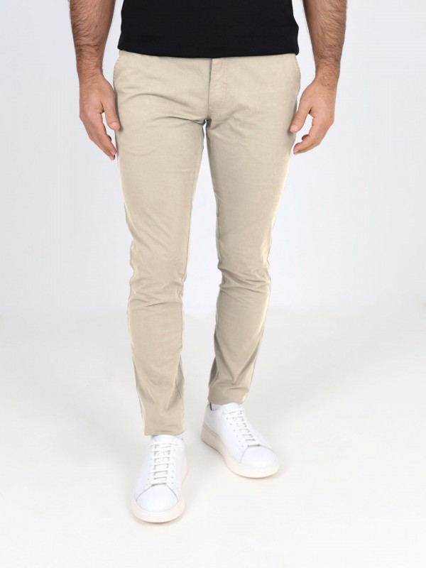 Stretch cotton chino trousers