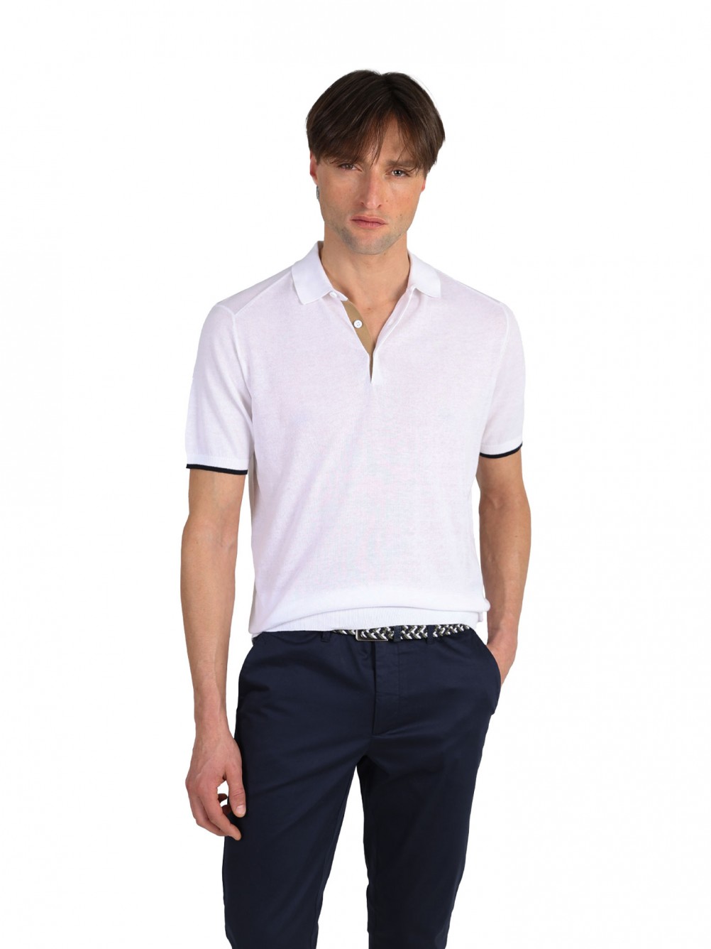 Polo manga curta 100% algod�o