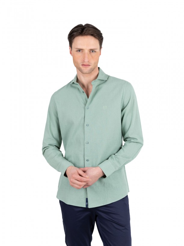 Camisa de linho e algodão Camisa de linho e algodão