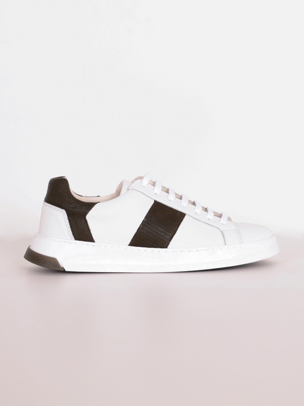 Leather sneaker with side detail Leather sneaker with side detail