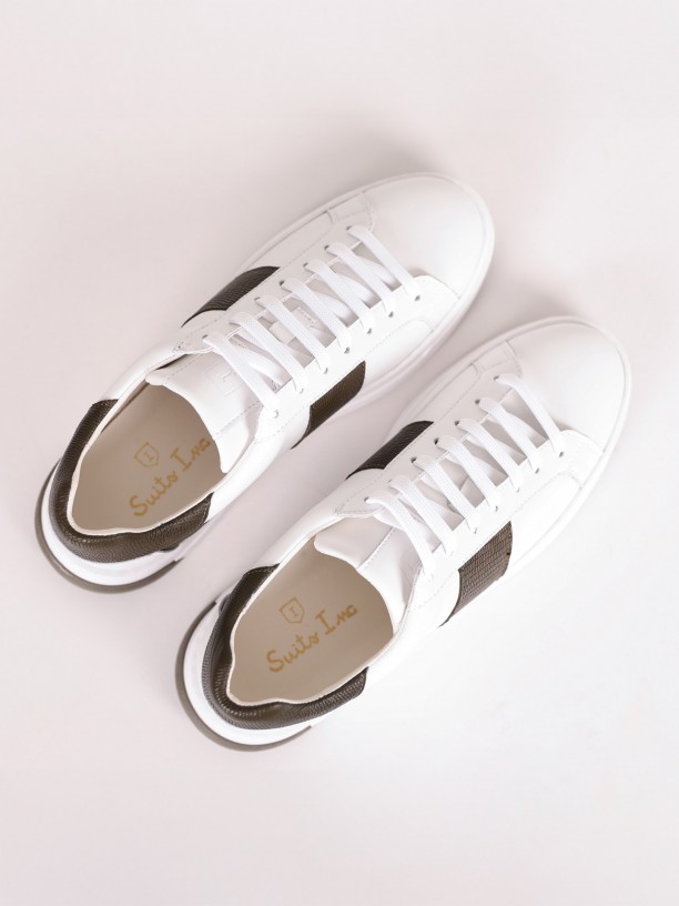 Leather sneaker with side detail Leather sneaker with side detail