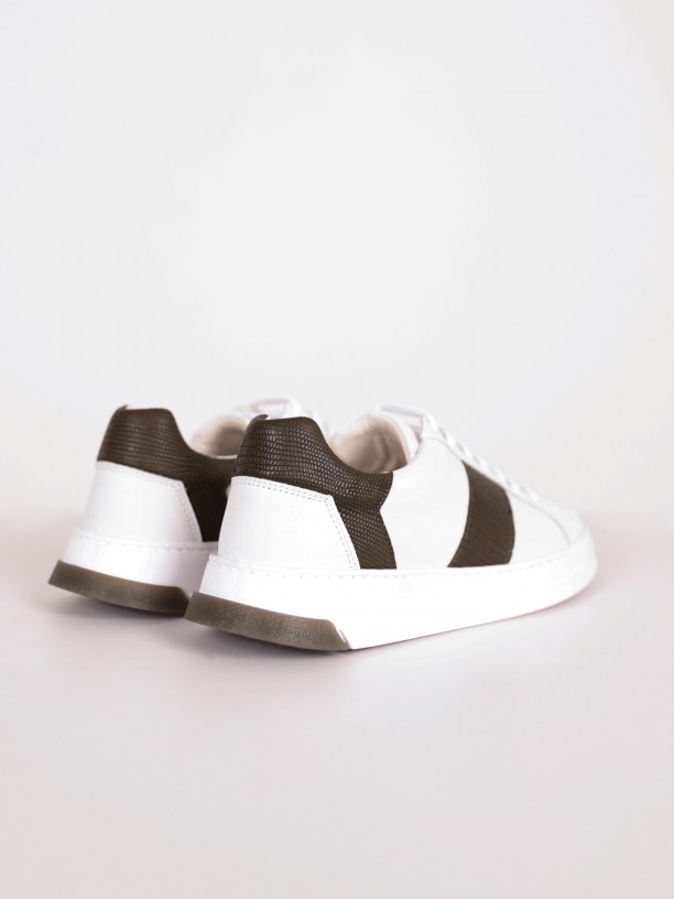 Leather sneaker with side detail Leather sneaker with side detail
