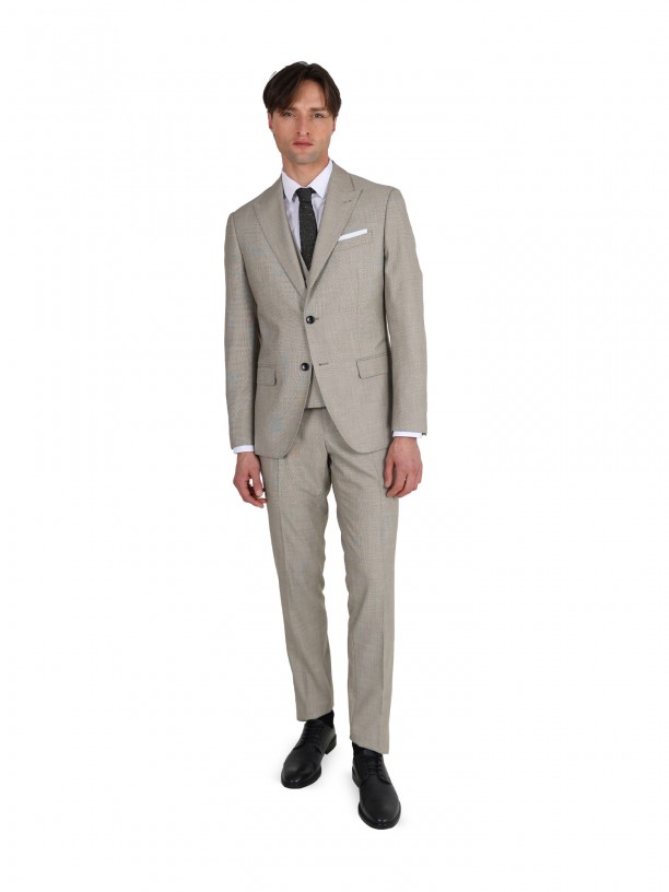 Fato de micro padrão slim fit Fato de micro padrão slim fit