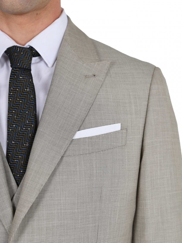 Fato de micro padrão slim fit Fato de micro padrão slim fit
