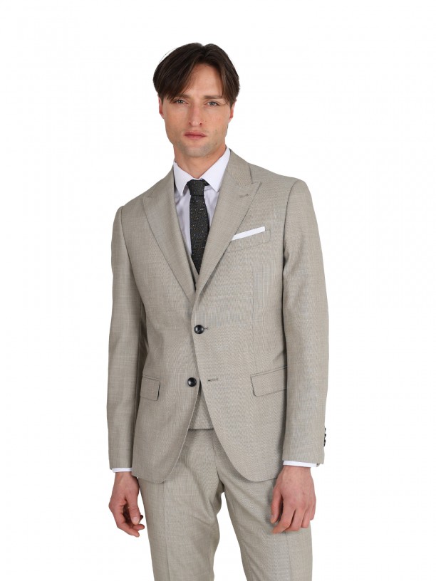 Fato de micro padrão slim fit Fato de micro padrão slim fit