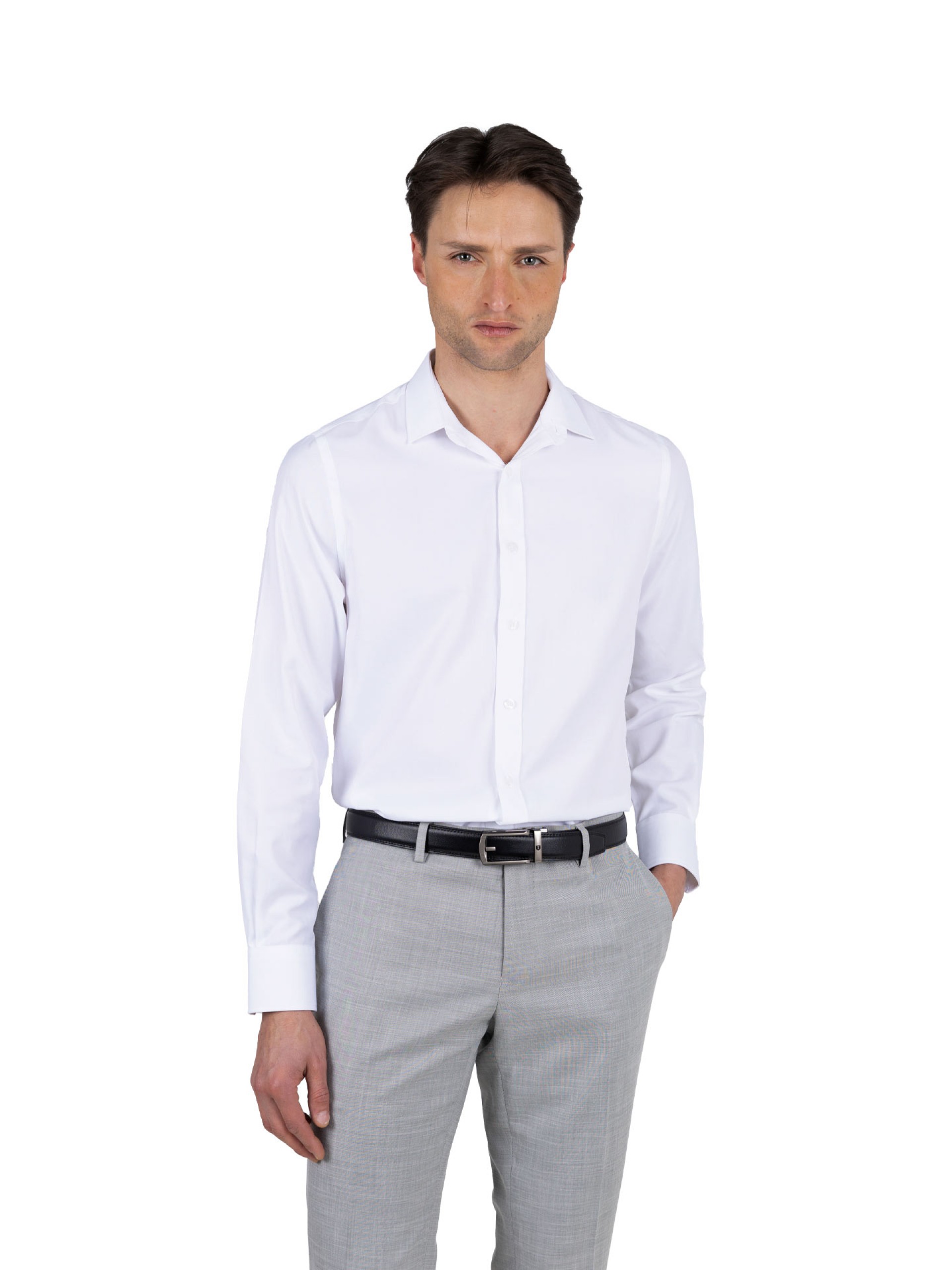 Plain slim fit shirt