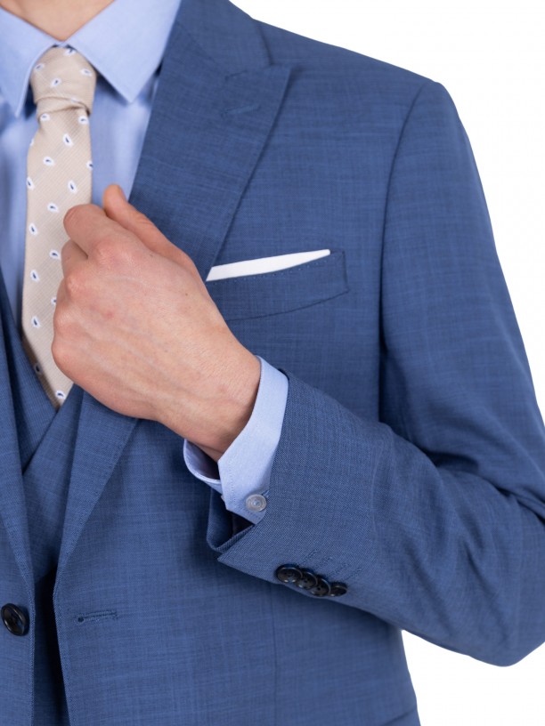 Fato liso slim fit com colete Fato liso slim fit com colete